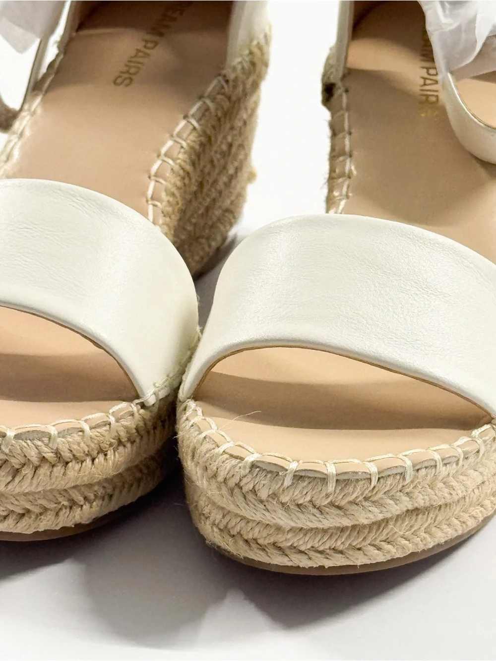 Dream Pairs Women's White Espadrille Ankle-Strap Sandals